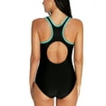 thumbnail image 5 of Attraco Women's One-piece Sports Swimsuit Color Block Water Aerobic Swimwear Bathing Suit, 5 of 5