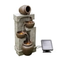 thumbnail image 5 of Teamson Home 4-Tier Outdoor Water Fountain with Cascading Bowls, Stacked Stone & Solar LED Lights, 5 of 9