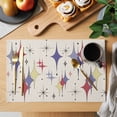 thumbnail image 2 of Colorful Stars Placemats Set of 4 Vintage Purple Yellow Red Star Shiny Diamonds Linen Texture Heat Insulation Washable Place Mats, Non-Slip Table Mats for Dining Table Party Kitchen,13x19 Inch, 2 of 9