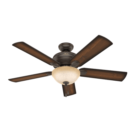 Hunter 52  Matheston Onyx Bengal Ceiling Fan with Light Kit and Pull Chain