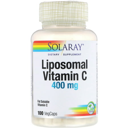 Solaray  Liposomal Vitamin C  400 mg  100 VegCaps (Best Liposomal Vitamin C On The Market)