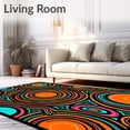 thumbnail image 2 of ODIKA 6'x9' Machine Washable Non-Slip Area Rug, Planetary System Astronomical Design Floor High Traffic Rug, Orange, 576303, 2 of 7