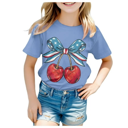 

Tops for Teens Short Sleeve Tee Summer Crewneck T Shirt Casual Fit Basic Shirts Jackets for Girls
