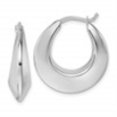 thumbnail image 5 of Auriga Fine Jewelry 14K White Gold Knife Edge Hoop Earrings for Women, 5 of 6