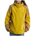 thumbnail image 3 of Bxsruta Women Detachable Cap and Windproof Thick Three-in-one Jacket Outdoor Sports Warm Jacket, Yellow L, 3 of 7