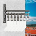thumbnail image 1 of Tendedero plegable de pared Lisbinx de aleación de aluminio | Percha multiusos para ropa interior, calcetines y calcetines con pinzas | Compacto, fácil de instalar | Incluye kit de instalación | 31, 1 of 1