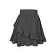 thumbnail image 2 of Genuiskids Women Juniors Ruffled Short Skirt Solid Color Sweet Elastic High Waist A-Line Mini Skirt Teen Girl Summer Skirt, 2 of 3