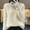 Beige, variant on Turilly Fashion Women's Casual Semi High Neck Solid Color Loose Base Knitted Sweater
