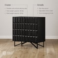 thumbnail image 3 of Nathan James Wolfie Wooden Contemporary Entryway Cabinet, Living Room Storage Cabinet or Dining Room Buffet with Sculpted Doors and Metal Legs, Black Oak, 3 of 6