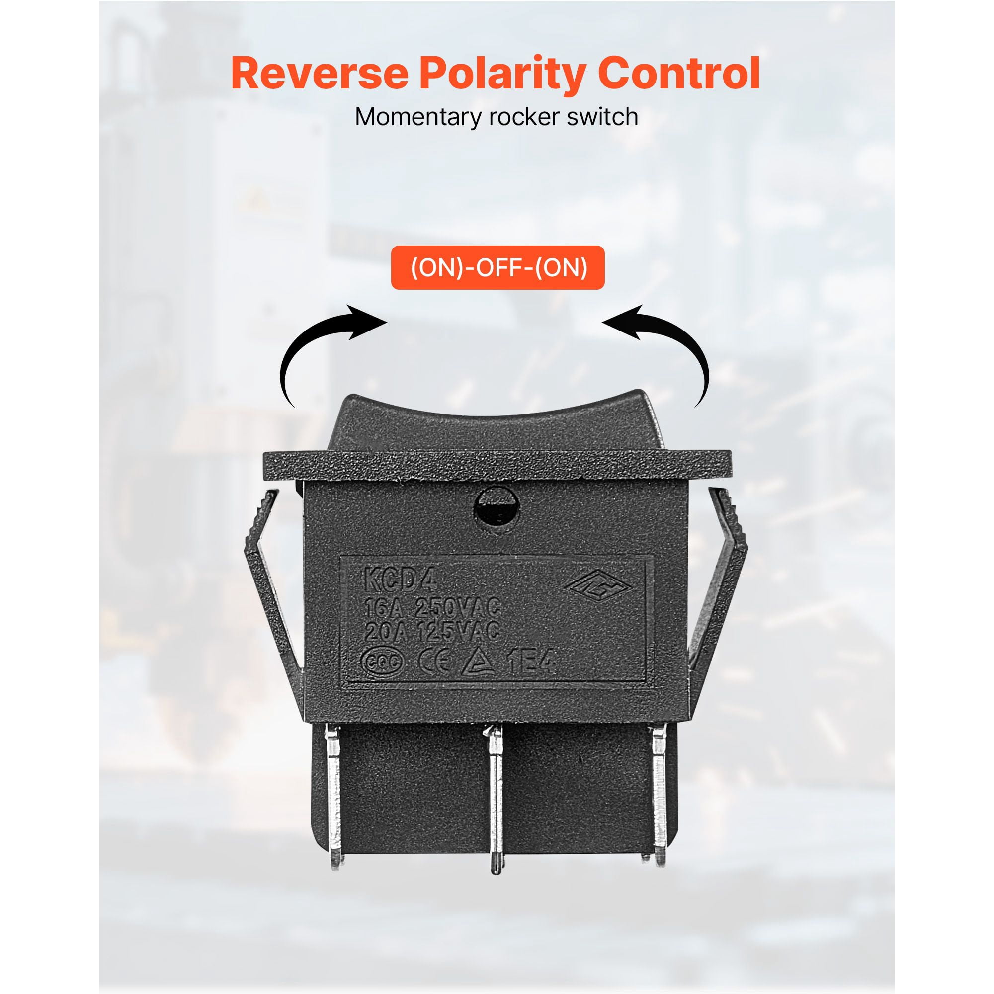 Rocker Switch, 6 Pin Momentary DPDT Rocker Switch, 3-Position (ON)-Off-(ON) Polarity Reversing Switch AC 250V/16A 125V/ 20A for Auto Car Boat Household Appliances