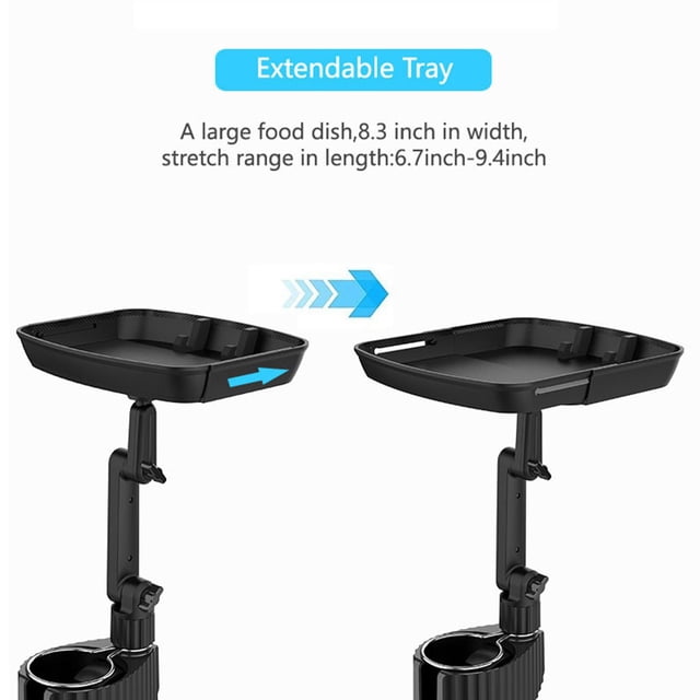 Bandeja adaptadora de de portavasos multifuncional para automóvil, inserto de soporte doble para bebidas, botella giratoria de 360 degree, mesa DYNWAVEMX Bandeja de soporte para coche