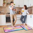 thumbnail image 6 of 2-Piece Kitchen Mat Set Non Slip Washable Floor Mats Decorative Rugs for Kitchen Sink Laundry Pastel Rainbow Flowers, 6 of 7