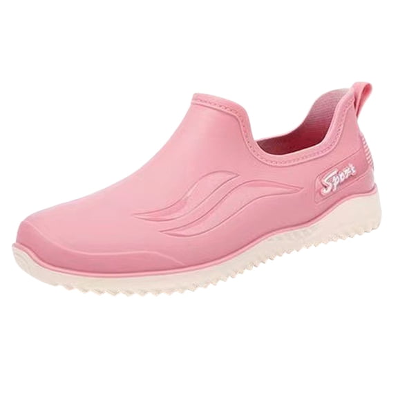 YLYL Women's Rain Boots PVC Rubber Waterproof Non Slip Lightweight Slip on Outdoor Kitchen Garden Shoes