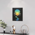 thumbnail image 4 of Colorful Moon Mountain Scenery Decor Wall Art Stream Moon Light Wall Decor Creativity Moon Pictures Canvas Painting Framed Artwork for Living Room Bathroom Bedroom 12"x16", 4 of 6