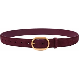 Genuine Suede Leather Wide Belt Square Gold Buckle for Dresses Jeans GOTOANT Women main image 3