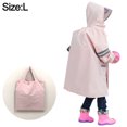 thumbnail image 2 of Chubasquero rosa para niños con mochila, sombrero grande para niños medianos y grandes, chubasquero para estudiantes, 2 of 6