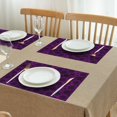 thumbnail image 3 of Purple Gothic Floral Pattern Summer Placemats Table Placemats Set Of 4-Linen Kitchen Washable Placemats Table Mats 11.8"x17.7" Non-Slip Heat Resistant, 3 of 6