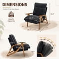 thumbnail image 5 of Ktaxon Mid Century Chenille Accent Chair, 5 Position Adjustable Recliner Chair, Rubber Wood Frame Lounge Chair for Living Room Bedroom Office Black, 5 of 8