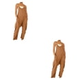 thumbnail image 2 of Guardurnaity Mono holgado Monos con bolsillos sólidos Mono sin mangas Monos Pantalones recortados de pierna ancha amigables con la piel Tallas Type4 NO4, 2 of 6