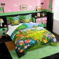 thumbnail image 2 of Erosebridal Cartoon Camping Camper 7 Pieces Bedding Comforter Set,Colorful Flowers Blossom Full Bedding Set For Girls Kids,Reversible, 2 of 7