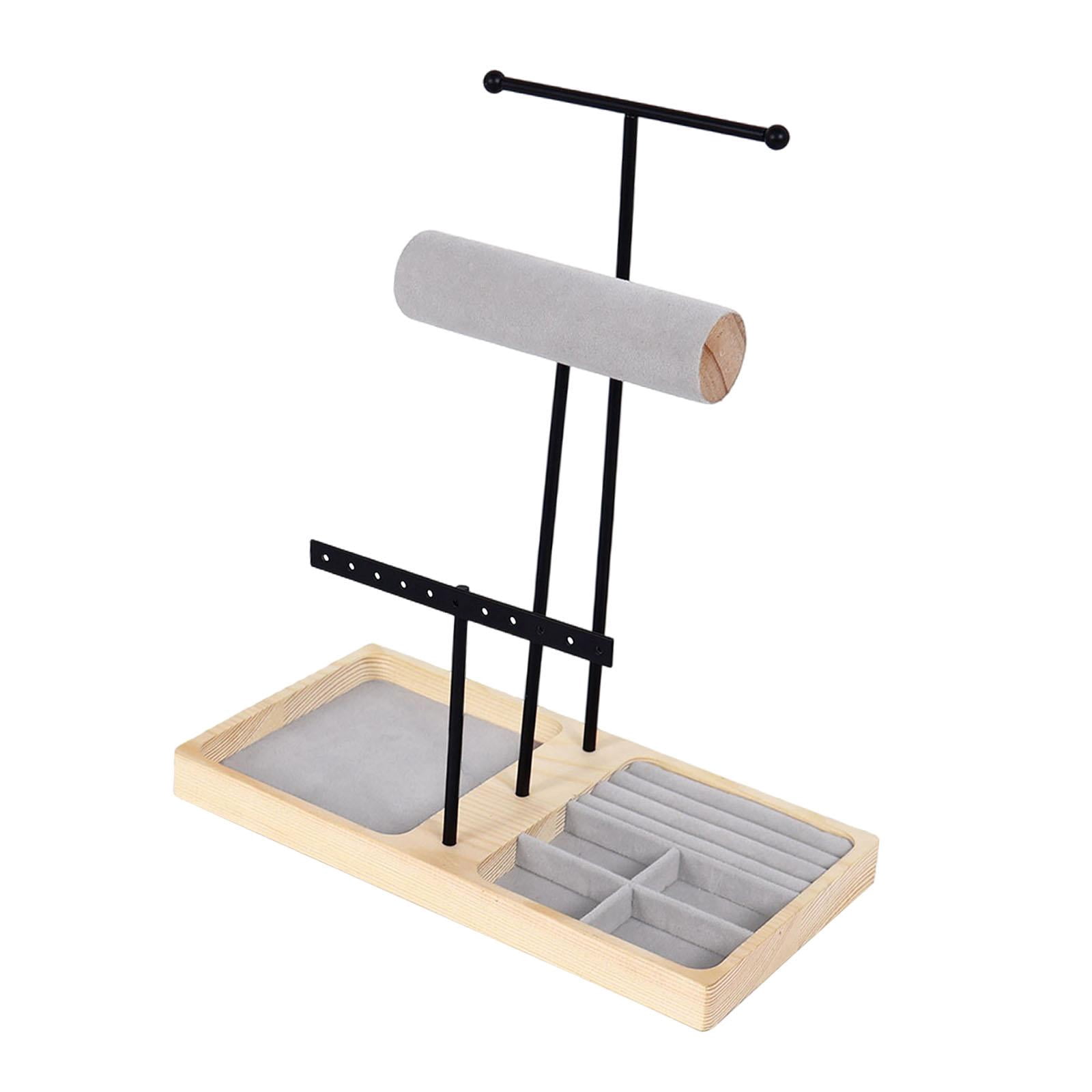 QccHieUs Jewelry Stand Organizer Necklace Holder Multifunctional Sturdy Accessory Earring Black