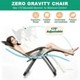 thumbnail image 2 of Slsy Zero Gravity Chair 2 Pack, Lawn Recliner, Set of 2 Reclining Patio Lounger Chair, Folding Portable Chaise with Removable Soft Cushion, Cup Holder, Headrest, 2 of 11