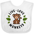thumbnail image 3 of Inktastic Live Love Monkeys Boys or Girls Baby Bib, 3 of 4