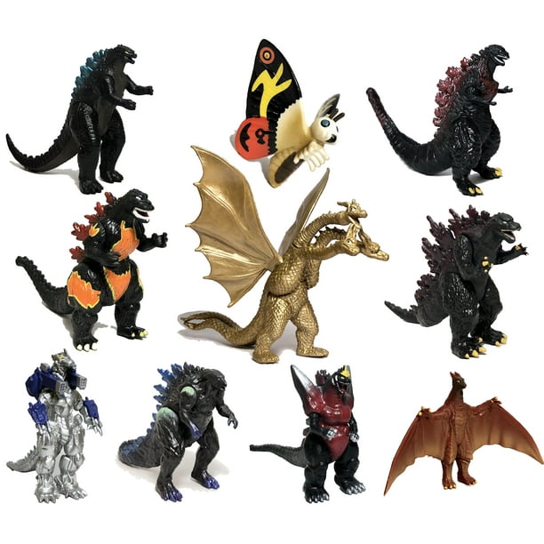 TwCare Set of 10 Godzilla Toys with Carry Bag, Movable Joint Action