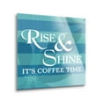 thumbnail image 2 of Rise Shine Coffee Time Bluegreen Stripes 12 x 12 Glass Wall Hanging Sign, 2 of 4