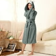 thumbnail image 5 of Afdoent Robes For Women Double Pocket Hooded Flannel Bathrobe Soft And Warm Double Faced Velvet Bathrobe Pajamas And Home Wear Sleepwear, 5 of 9