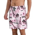 thumbnail image 2 of Salouo Eiffel Tower and Butterflies Pattern Swim Trunks for Men,Men's Hawaiian Bathing Suit Swimsuits Quick Dry Swimming Board Shorts Beach Shorts with Pockets-Large, 2 of 6