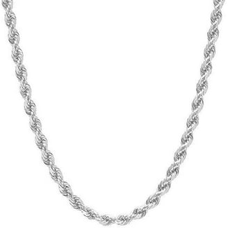 【PRY】 Rope Lariat Necklace Silver 925 2 925 Sterling Silver Rope Chain Necklace Italy 1.2mm 1.5mm 1.8mm