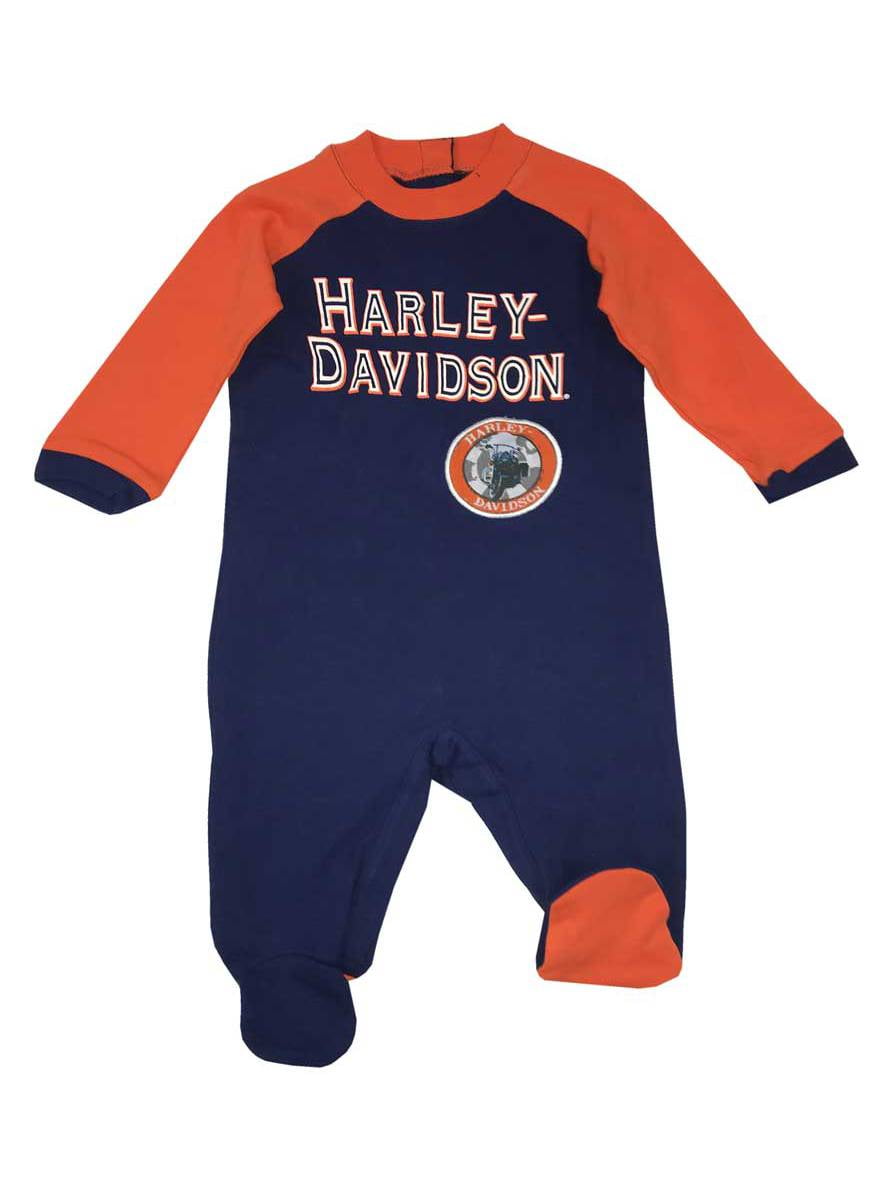 HarleyDavidson Baby Boys' Interlock Footed Newborn Coverall with Patch