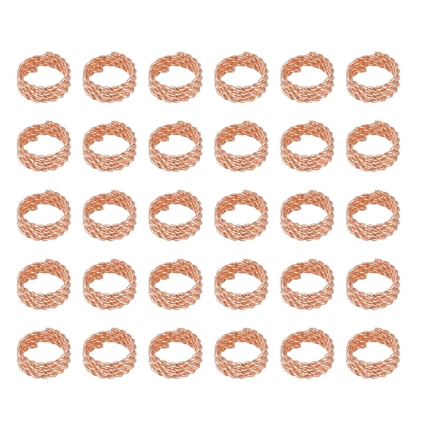 GOOHOCHY 30 piezas de accesorios para pelucas, extensiones de cabello, anillos de engarce, trenzas, cuentas para rastas, clips para puños (oro rosa)