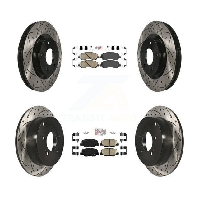 Transit Auto Kit de Rotors de Frein à Disque Fendus et Enduits pour Voiture 2013 Mitsubishi Outlander 3.0L KDA-100664