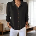 thumbnail image 2 of Lixiuxyad Womens Knitted Button Down Cardigan Sweater Lapel Collar Long Sleeve Open Front Cardigan Outerwear,Black, 2 of 6