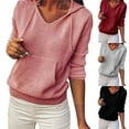 thumbnail image 6 of Women's Hoodies & Sweatshirts on Sale, Baberdicy Pocket Hoodies for Womens V Neck Lightweight Sweatshirts Long Sleeve Topsredl, 6 of 8