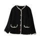 thumbnail image 2 of Parkas de manga larga para mujer, chaquetas acolchadas cálidas para mujer, chaqueta acolchada lisa de manga larga con estampado floral, abrigos con bolsillos, blusa para mujer, 2 of 8