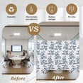 thumbnail image 5 of Blue Fruit Window Privacy Film, Vintage Plant Nature Botanical Flower Floral Static Cling UV Sun Blocking Heat Control Window Tint, Non-Adhesive One Way Windows Privacy Cover 17.7''x78.7'', 5 of 7