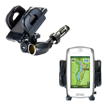 Golf Cigar Holder - Dual USB / 12V Charger Car Cigarette Lighter Mount and Holder for the Golf Buddy Platinum