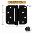thumbnail image 3 of Performore Paquete de 2 bisagras de puerta negras mate – Bisagras de puerta con resorte negro de 4 pulgadas x 4 pulgadas – Bisagras de cierre automático para puertas interiores residenciales y comerci, 3 of 6