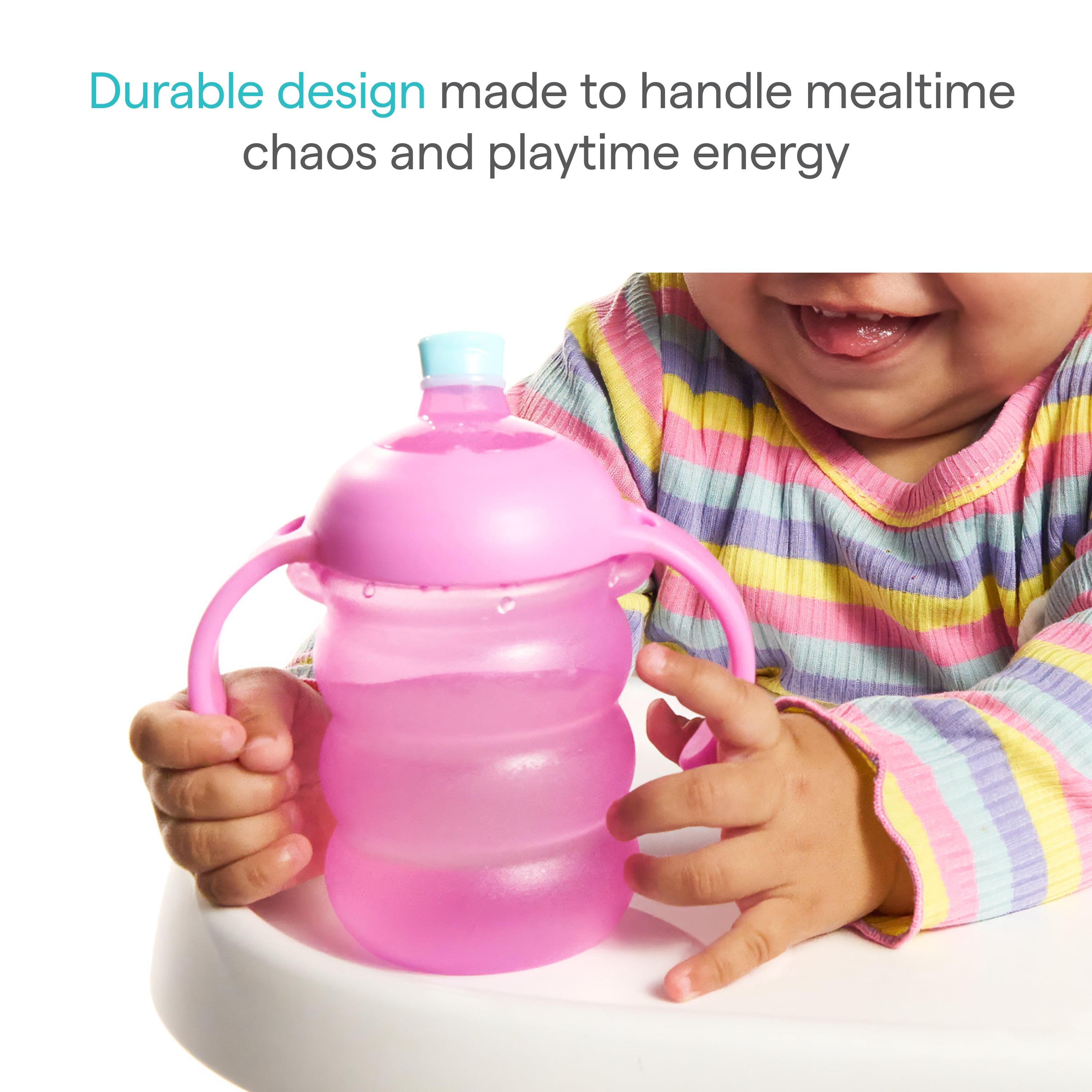 Munchkin Click Lock™ Toddler Sippy Cups, Spill Proof Trainer Sippy Cup for 6 Months Old and Up with Handles and Soft, Bite Proof Spout, 8 Ounce, 2 Pack, Blue/Green, Unisex