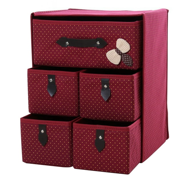 Coofit Storage Drawer Foldable Bowknot Clothes Organizer Storage Cube Organizer