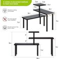thumbnail image 2 of Estante de esquina para cocina, organizador de encimera con ganchos, estante ajustable para especias, estante de exhibición de esquina, estante para gabinete, estantes de mostrador (negro), 2 of 8