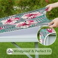 thumbnail image 6 of Reusable Floral Print Square Tablecloth with Elastic Hem, High-Quality Polyester with Waterproof Finish for 36x36 Inch Tables, Protects Tables from Spills and Stains, 6 of 6