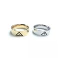 thumbnail image 2 of K-KED Minimalist Fashion Stainless Steel Freemason Triangle Corrosion Rings Size 7-13-7-Gold, 2 of 8
