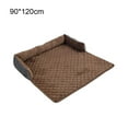 thumbnail image 4 of Household Winter Pet Plush Mat Bedroom Sofa Couch Floor Pad Small Medium Animal Resting Sleeping Warm Bed Washable Grey Coffee 90x120cm, 4 of 10