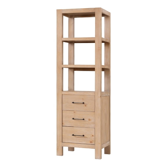 Leon 22in. Brown Linen Storage Cabinet for Bathroom and more