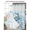 thumbnail image 4 of No Hook Cloth Fabric Shower Curtain with Snap in Liner, Coastal Blue Crab Waterproof Shower Curtains Set with See Through Top Window, Ocean Nautical Starfish Coral Wooden Bath Curtains Shower 66"x72", 4 of 6