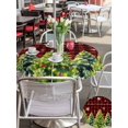 thumbnail image 4 of Outdoor Tablecloth with Umbrella Hole and Zipper, Green Christmas Tree Round Table Cloth 54 Inch Waterproof Tablecloth, Xmas Tree Snowflake Winter Red Plaid Picnic Table Cover for Patio Camping, 4 of 7